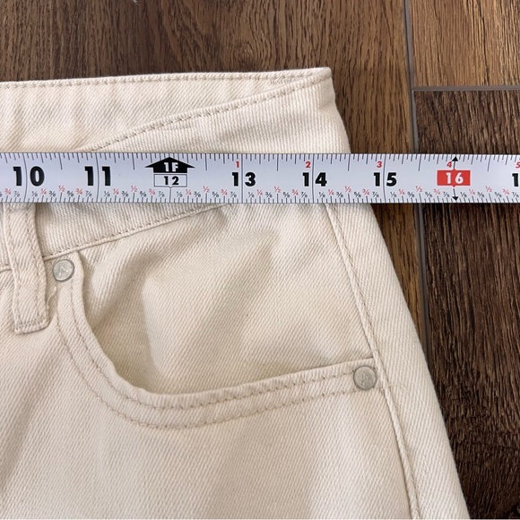 Womens High Waist Wide Leg Cream  Jeans Denim Size 28 Button Fly Cotton Trendy - Picture 13 of 14